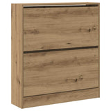 Shoe Cabinet Smoked Oak 80 x 21 x 87.5 cm Engineered Wood 862215