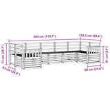 Outdoor Sofa Set 7 pcs White 304 x 128.5 x 73 cm 3392424