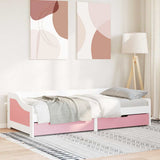 Day Bed with 2 Drawers without Mattress IRUN White&Pink 90x200 cm 3314681