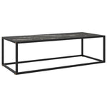 ZNTS Coffee Table Black with Black Marble Glass 120x50x35 cm 322886