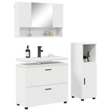 Bathroom Furniture Set 3 pcs White Engineered Wood and Metal 3393023