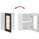 Kitchen Wall Cabinet with Glass Door Lucca Smoked Oak 853772