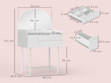 Three Drawer Compact Dressing Table - White T3398P342429