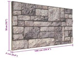Wall Panels 10 pcs 100 x 50 cm Grey and White EPS Foam 42046097