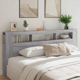 LED Headboard Grey Sonoma 220x18.5x103.5 cm Engineered Wood 837377