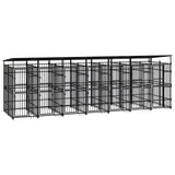 Outdoor Dog Kennel with Roof Steel 12.9 m 3097952
