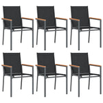 Garden Chairs 6 pcs Black 55x61.5x90 cm Textilene and Steel 3187086