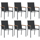 Garden Chairs 6 pcs Black 55x61.5x90 cm Textilene and Steel 3187086