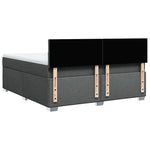 ZNTS Box Spring Bed with Mattress Dark Grey 180x200 cm Fabric 3285968
