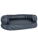 Ergonomic Foam Dog Bed Dark Blue 75x53 cm Faux Leather 171314