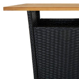 5 Piece Garden Bar Set with Cushions Poly Rattan Black 3095450