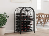Wine Rack for 33 Bottles Black 45x36x100 cm Wrought Iron 358369