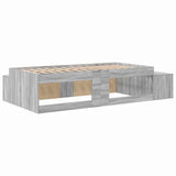 Storage Bed Frame Grey Sonoma 90 cm Engineered Wood 3335586