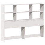 ZNTS Bookcase Bed without Mattress White 135x190 cm Double Solid Wood Pine 3321578