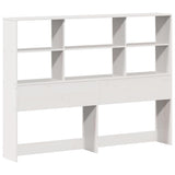 ZNTS Bookcase Bed without Mattress White 135x190 cm Double Solid Wood Pine 3321578