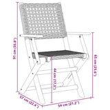 Folding Chairs 4 pcs Beige Poly Rattan and Solid Wood 3214562