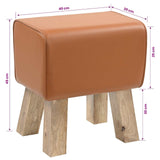 Bench 40 x 30 x 45 cm Real Leather Brown 42042097
