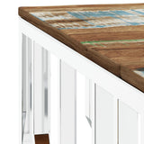 Coffee Table Silver Stainless Steel and Solid Wood Reclaimed 350064