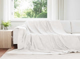 Throw Blankets 6 pcs White 240 x 270 cm Fleece 42016816