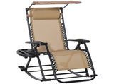 Garden Rocking Chair Folding Recliner Outdoor Adjustable Sun Lounger Rocker Zero-Gravity Seat with T3398P318850