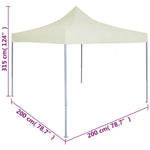 Professional Folding Party Tent 2x2 m Steel Cream 48880