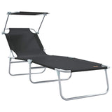 Sun Lounger Folding 2 pcs Black 58 x 188 x 77cm Polyester 42003060