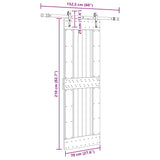 Sliding Door with Hardware Set 70x210 cm Solid Wood Pine 3332736