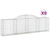 Arched Gabion Baskets 9 pcs 300x30x80/100 cm Galvanised Iron 3146510