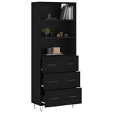 Highboard Black 69.5x34x180 cm Engineered Wood 3189374