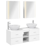 Bathroom Furniture Set 5 pcs White Engineered Wood and Glass 3406967