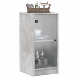 Side Cabinet with Glass Doors Concrete Grey 35x37x75.5 cm 836402