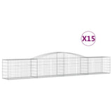 Arched Gabion Baskets 15 pcs 400x50x60/80 cm Galvanised Iron 3146979