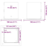 Post Bases Square 4 pcs Anthracite 121x121 mm Powder-coated Steel 42000032