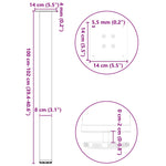 ZNTS Coffee Table Legs 4 pcs White 100-102 cm Steel 4012477