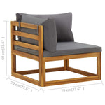 Sectional Corner Sofas 2 pcs with Cushions Solid Wood Acacia 318551