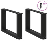 Coffee Table Legs U-Shaped 2 pcs Black 50x cm Steel 4013136