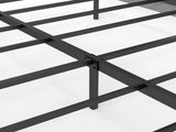 160cm200cm Grey Floating King Bed Frame with LED Lights, Metal Platform Bed with Underbed Storage, T6135P516185