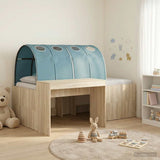 Bed with Tunnel 3 pcs Sonoma Oak and Light Blue Engineered Wood 3423672