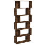 ZNTS Book Cabinet/Room Divider Smoked Oak 80x24x192 cm Engineered Wood 816059