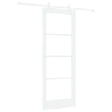Sliding Door ORKDAL White 78 x 202 cm Solid Pine Wood and Glass 3332048