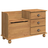 Storage Bench ASKIM Brown 100 x 39 x 62 cm Solid Pine Wood 4105439