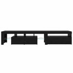 TV Cabinets 2 pcs with LED Lights Black Oak Engineered Wood 3332503
