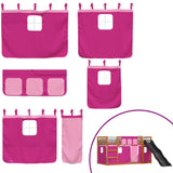 Bunk Bed without Mattress with Slide and Curtains Pink 90x200 cm 3284115