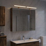 Bathroom Mirror Cabinet with Shelf Smoked Oak 80 x 14.5 x 70 cm 889115
