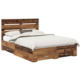 Bed Frame with Drawer Old Wood 140 x 190 cm Engineered Wood 3411978