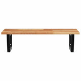 Basin Shelf Wall Mounted Steel and Solid Wood Acacia 3302831