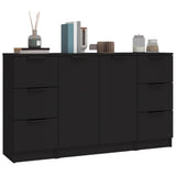 Sideboards 3 pcs Black Engineered Wood 3115837