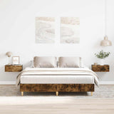 Bed Frame No Mattress Smoked Oak 150x200 cm King Size Engineered Wood 3328712