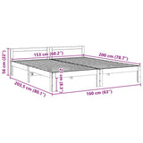 Bed Frame without Mattress White 160x200 cm Solid Wood Pine 859230