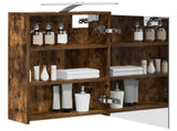 Bathroom Mirror Cabinet Smoked Oak 43 x 16 x 62.5 cm 889147